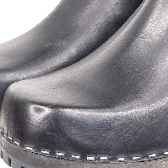 Mia Women's Justina Clog Boots Black Size 7 NEW Chunky Real Wood Sole Retro 90s - Picture 6 of 10